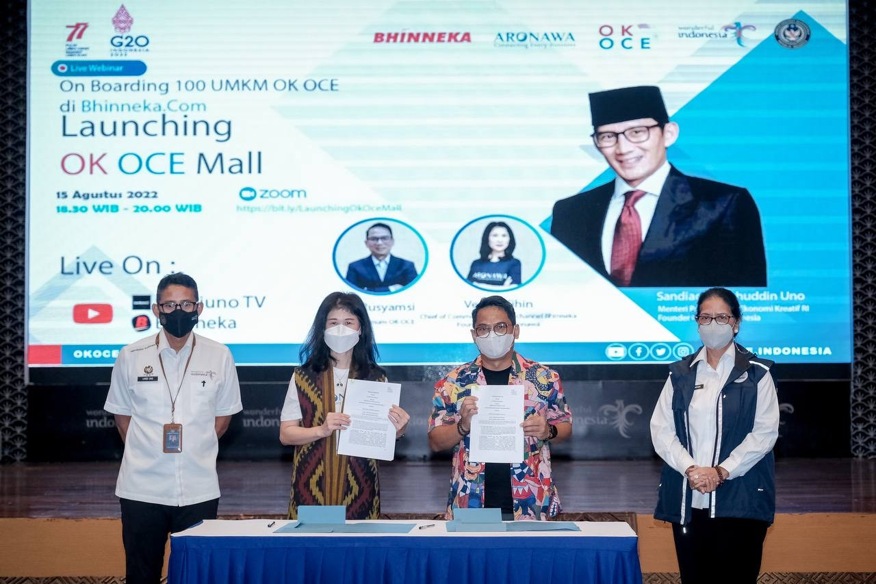 100 UMKM OK OCE Gabung di Bhinneka dan luncurkan OKOCEMall.com