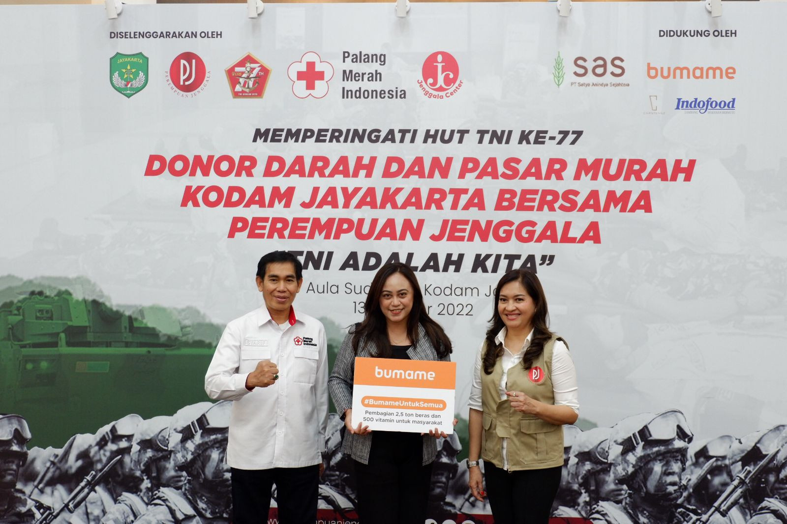 Dukung Komunitas Perempuan Jenggala, Bumame Sumbang 2,5 Ton Beras