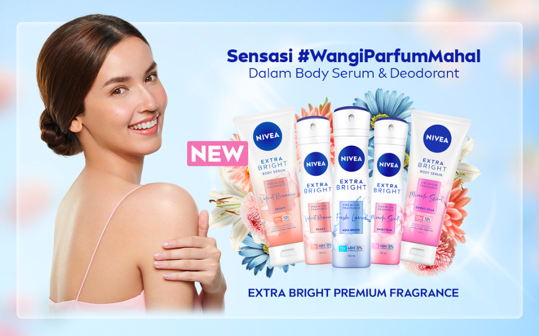 NIVEA Extra Bright Premium Fragrance, Wangi Parfum Premium untuk Tubuhmu