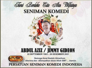Pelawak Indonesia Jimmy Gideon Meninggal Dunia