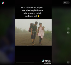Orang Tua Ajak Bayi 6 Bulan Naik Gunung, Netizen Beri Nasihat