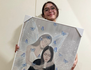 Keluarga Mendiang Laura Anna Berikan Kado Lukisan untuk Selebgram Lula Lahfah