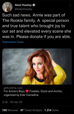 Pengisi Suara Tess Gim "The Last of Us", Annie Wersching Meninggal Dunia