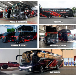 Lucu dan Unik, Nama-Nama Bus Juragan 99 Trans Terinspirasi dari Kartun dan Anime