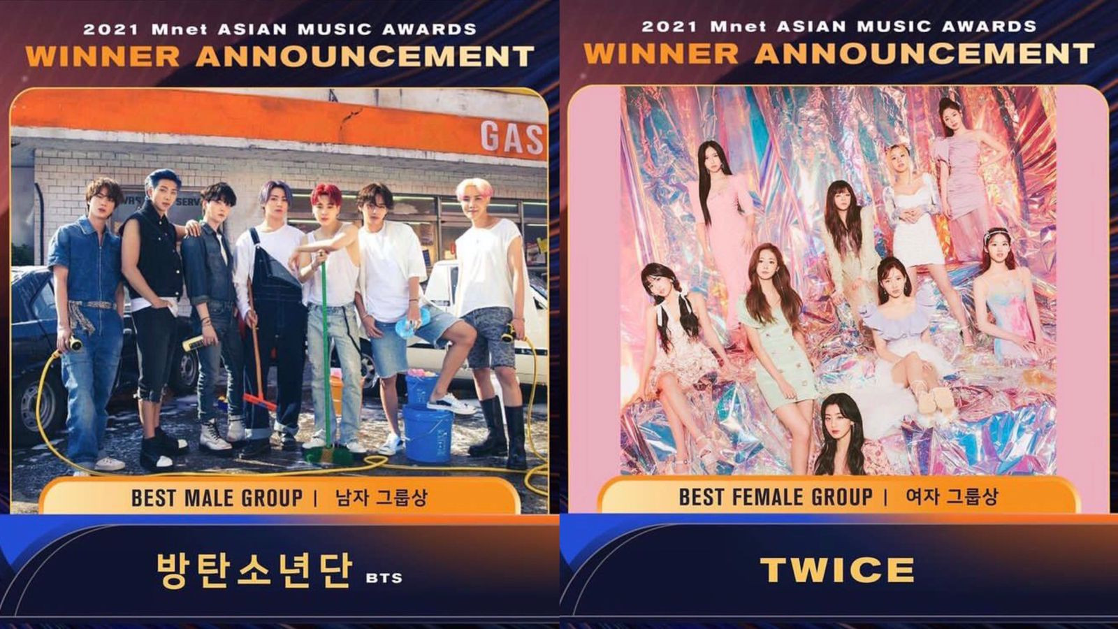  Best Male and Female Group. (Instagram.com/mnet_mama) 