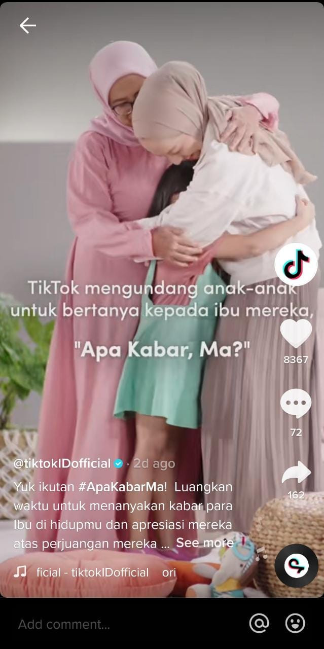 Kampanye Hari Ibu. (TikTok.com)