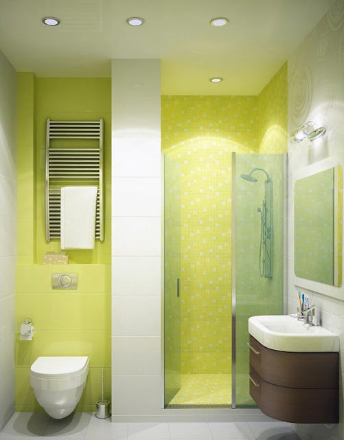 Kamar mandi dengan cat hijau. (Special)