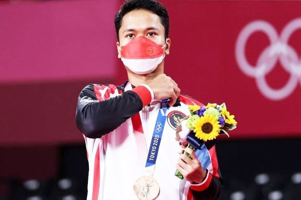 Ginting meraih perunggu di Olimpiade Tokyo. (Special)